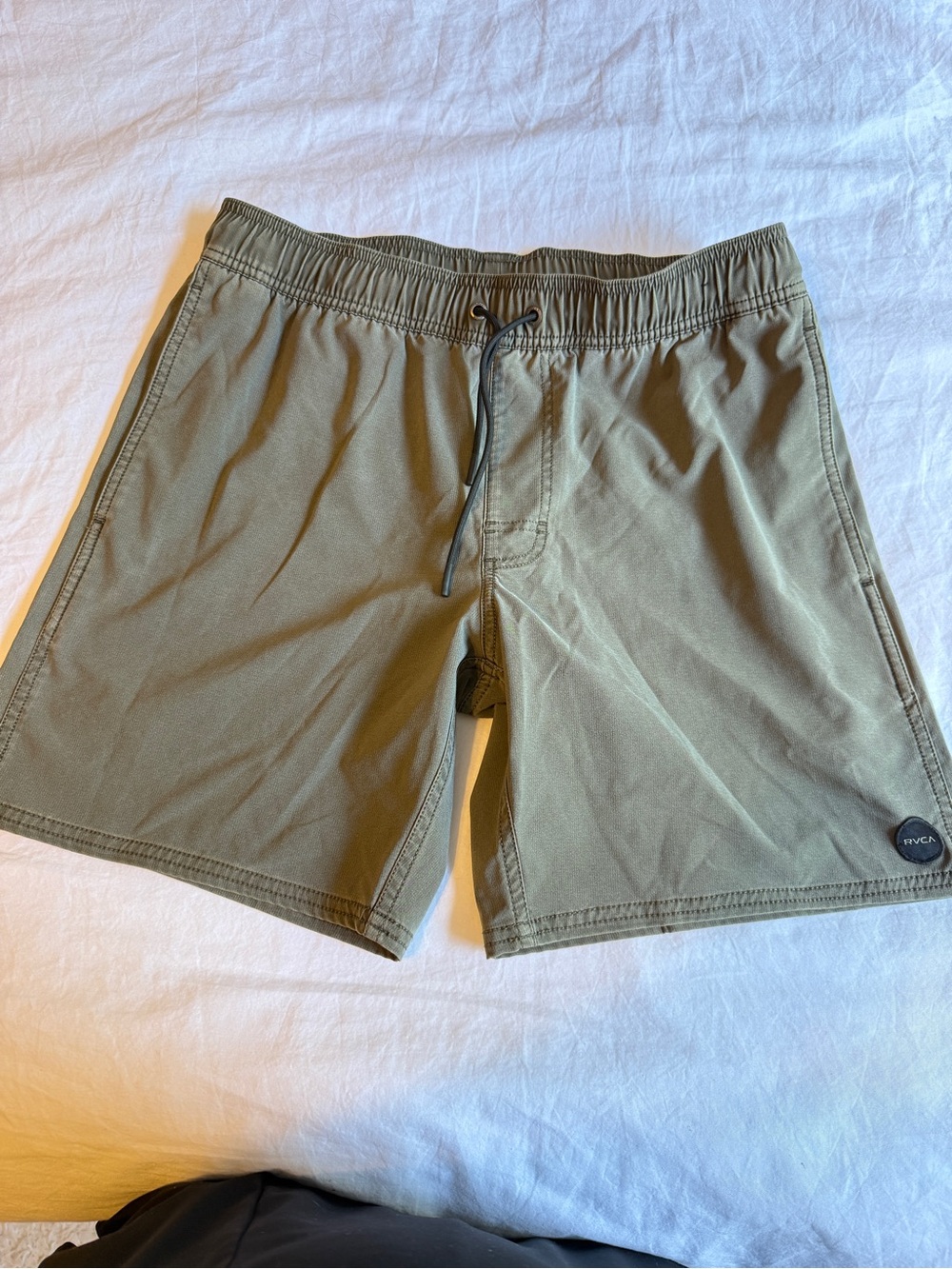 RVCA Olive Green Men's Swim Hybrids with Drawstring